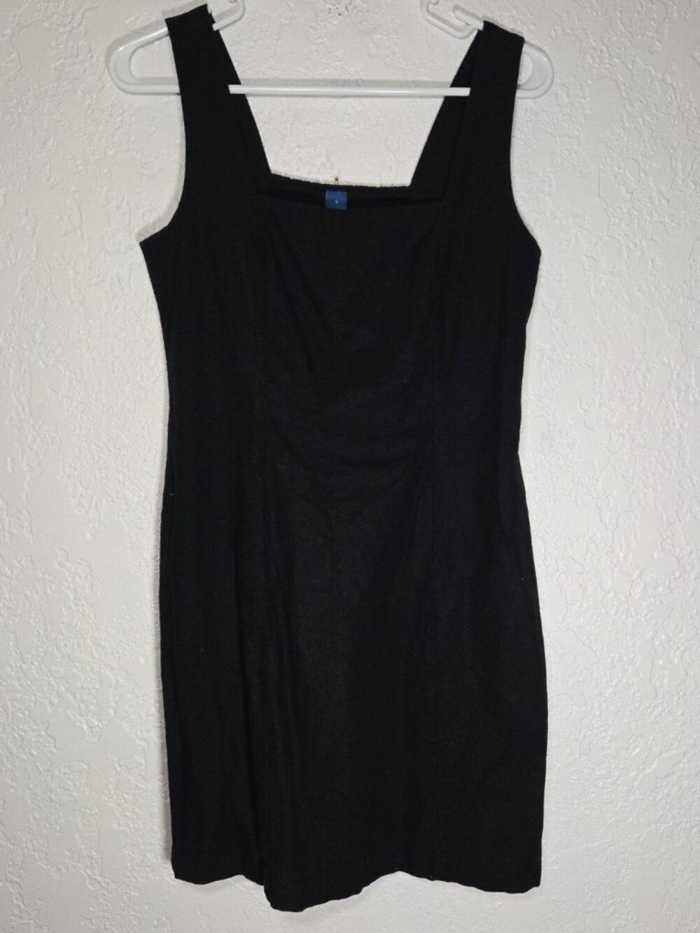 Old Navy Linen Blend Mini Dress Black  Square Neck Womens Small Summer Boho